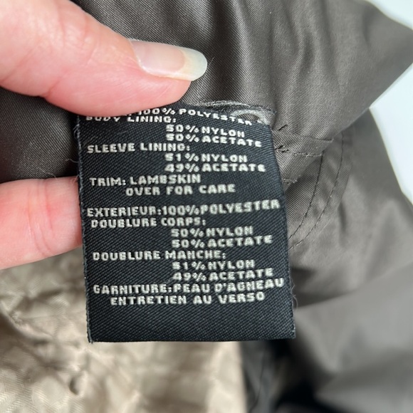 Cole Haan brown windbreaker lightweight jacket lambskin trim zip and snap close - Picture 11 of 16